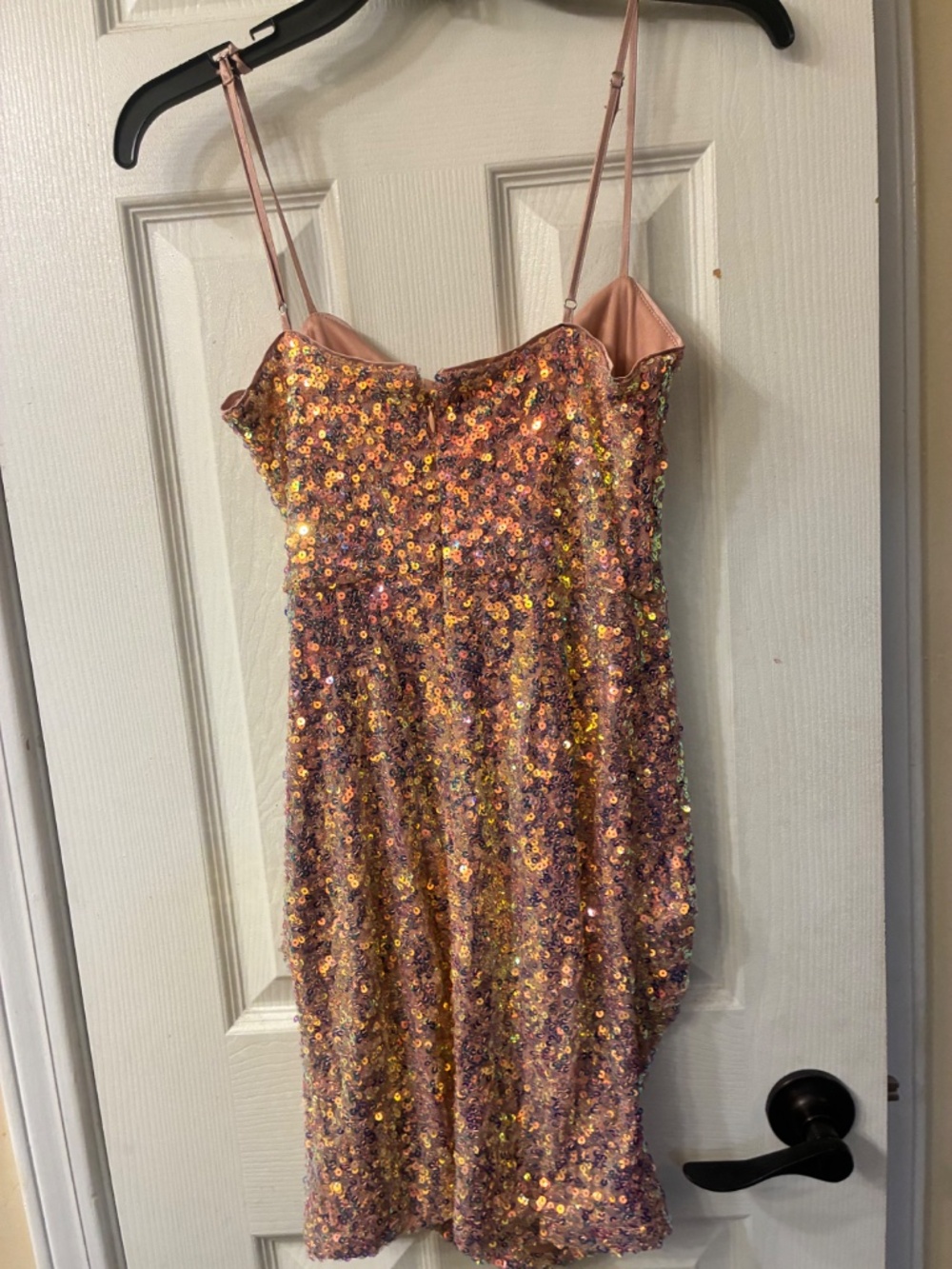 Sequined spaghetti straps mini dress - Picture 3 of 3